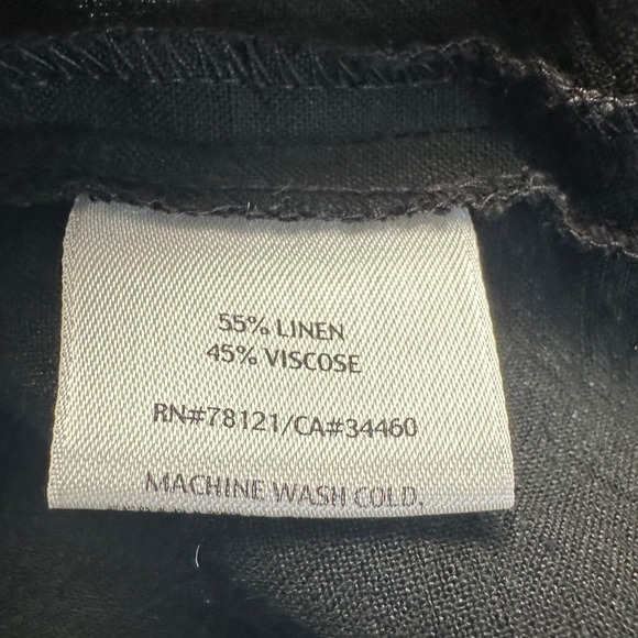 Eileen Fisher Black Linen Blend Wide Leg Crop Pants Sz L 30x23.5 Luxury Capsule - Picture 5 of 16